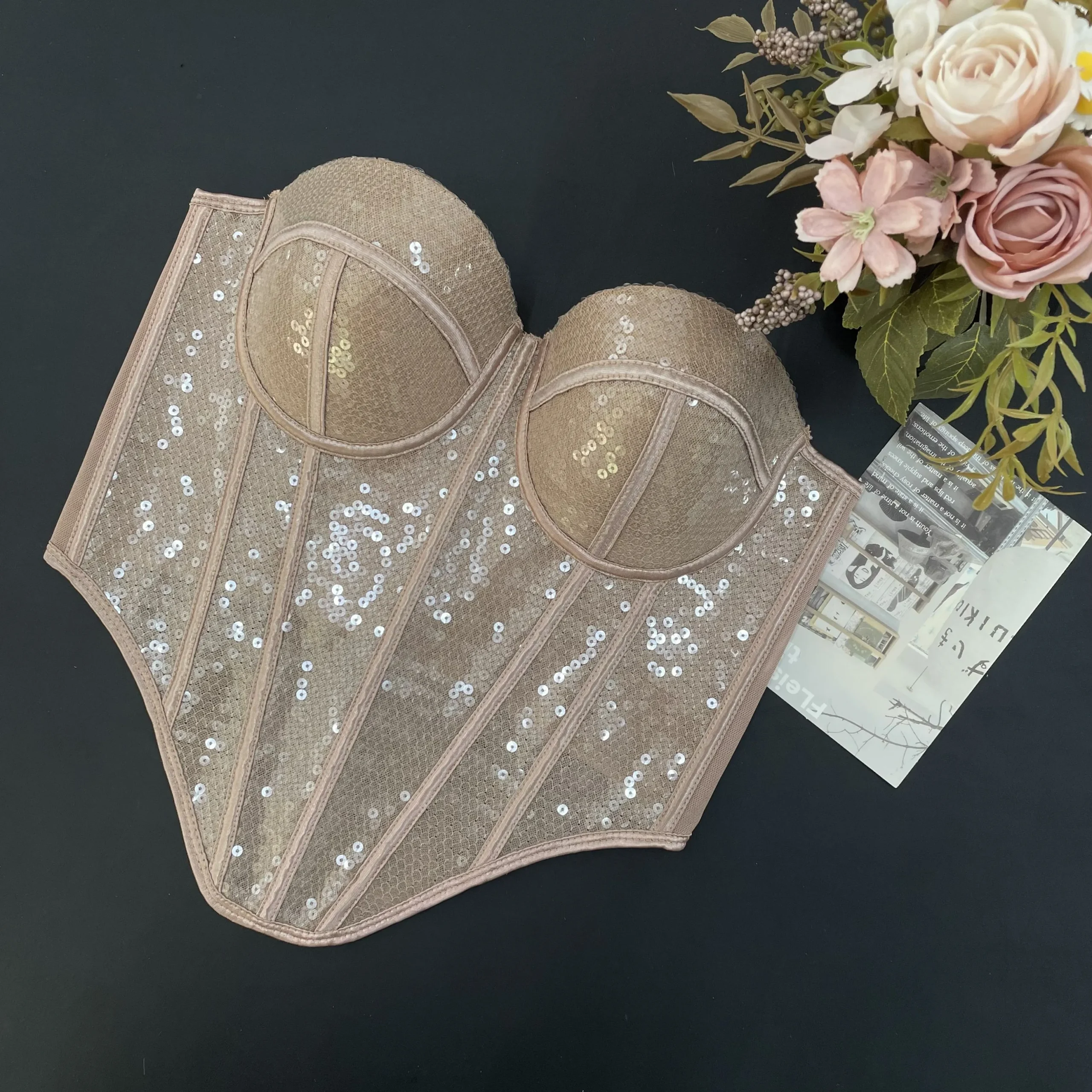 Champagne Sequin Corset