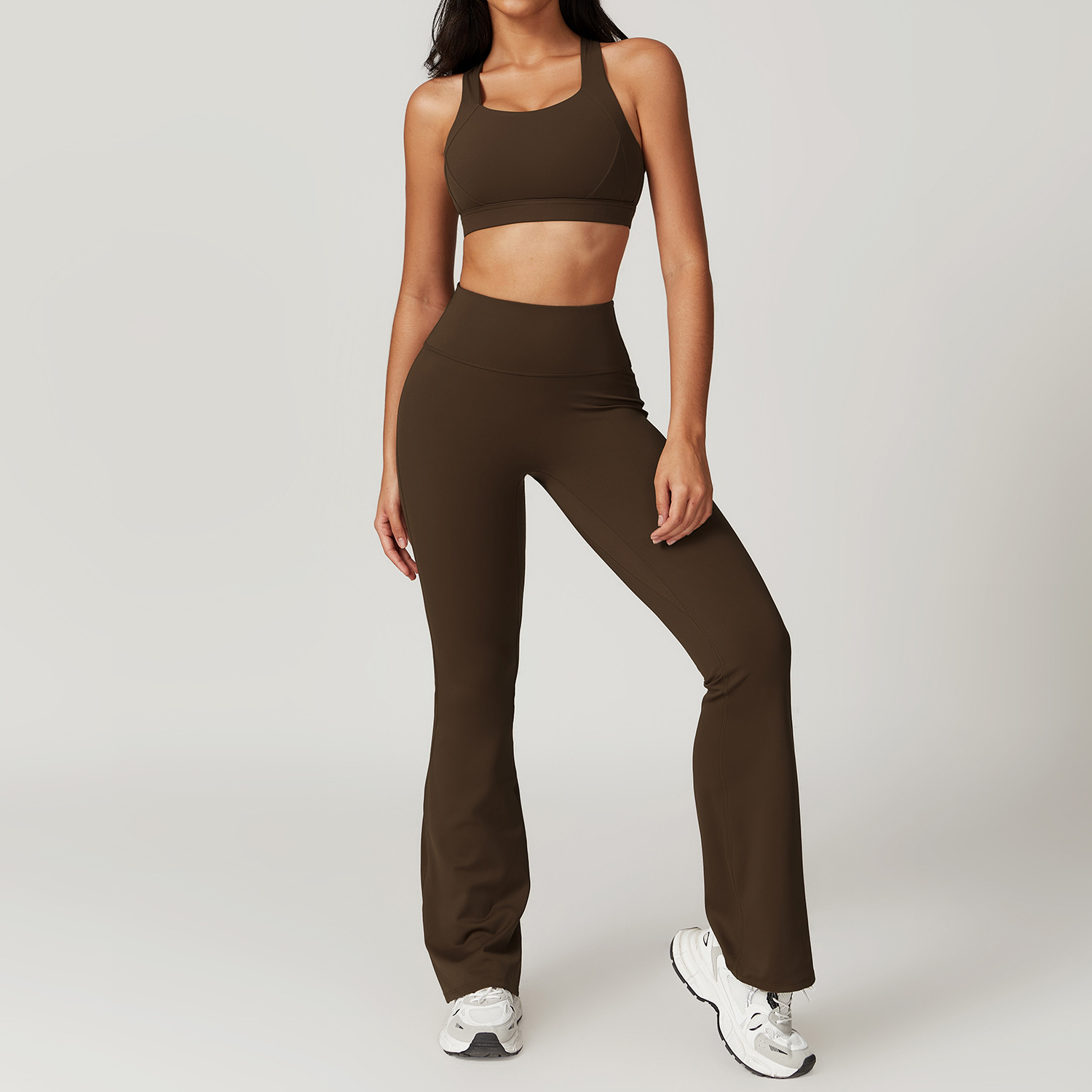 SKU图_8047文胸+喇叭裤 焦茶咖